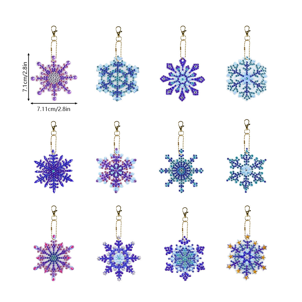 6PCS Double Sided Special Shape Diamond Painting Keychain  (Mandala)-1045082.09
