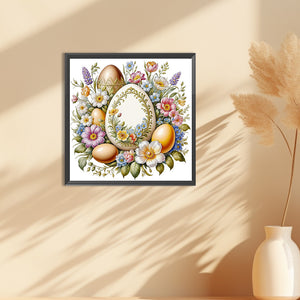 Easter Eggs Among Flowers 30*30CM (canvas) Full Round Drill Diamond Painting