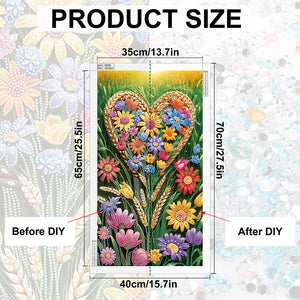 Love Flowers 40*70CM (canvas) Special Shaped Drill Diamond Painting