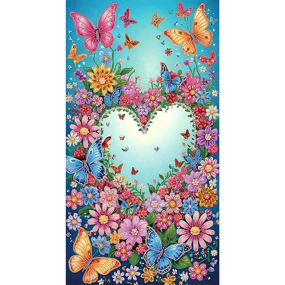 Love Flowers 40*70CM (canvas) Special Shaped Drill Diamond Painting