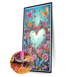 Love Flowers 40*70CM (canvas) Special Shaped Drill Diamond Painting