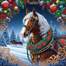 Load image into Gallery viewer, Christmas Horse 40*40CM (canvas) Special Shaped Drill Diamond Painting
