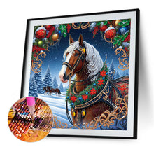 Load image into Gallery viewer, Christmas Horse 40*40CM (canvas) Special Shaped Drill Diamond Painting
