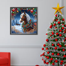 Load image into Gallery viewer, Christmas Horse 40*40CM (canvas) Special Shaped Drill Diamond Painting
