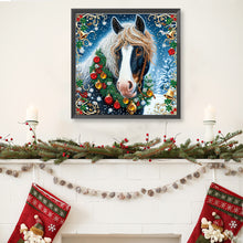 Load image into Gallery viewer, Christmas Horse 40*40CM (canvas) Special Shaped Drill Diamond Painting
