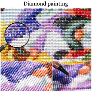 The Little Dragon And The Elf Under The Flower Umbrella 40*40CM (canvas) Full Round Drill Diamond Painting