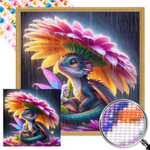 Load image into Gallery viewer, The Little Dragon And The Elf Under The Flower Umbrella 40*40CM (canvas) Full Round Drill Diamond Painting
