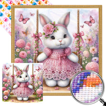 Load image into Gallery viewer, Rabbit On The Swing 30*30CM (canvas) Full AB Round Drill Diamond Painting
