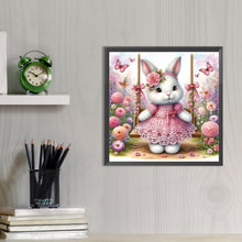 Load image into Gallery viewer, Rabbit On The Swing 30*30CM (canvas) Full AB Round Drill Diamond Painting
