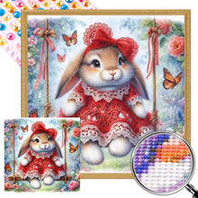 Load image into Gallery viewer, Rabbit On The Swing 30*30CM (canvas) Full AB Round Drill Diamond Painting
