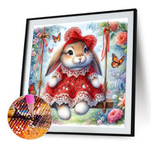 Load image into Gallery viewer, Rabbit On The Swing 30*30CM (canvas) Full AB Round Drill Diamond Painting
