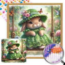 Load image into Gallery viewer, Rabbit On The Swing 30*30CM (canvas) Full AB Round Drill Diamond Painting
