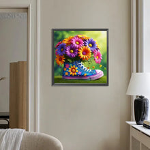 Load image into Gallery viewer, Daisy Bouquet Shoes 30*30CM (canvas) Full Round Drill Diamond Painting
