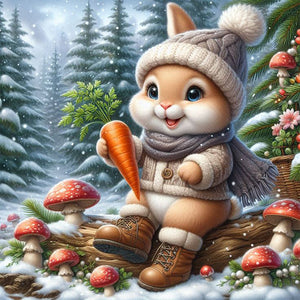 Snow Bunny 30*30CM (canvas) Full AB Round Drill Diamond Painting