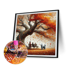 Load image into Gallery viewer, Dog And Family Under The Big Tree In Autumn 40*40CM (canvas) Full Round Drill Diamond Painting
