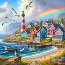 Load image into Gallery viewer, Seaside Town 50*50CM (canvas) Full Round Drill Diamond Painting
