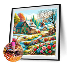 Load image into Gallery viewer, River Flowers House 40*40CM (canvas) Full Round Drill Diamond Painting
