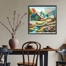 Load image into Gallery viewer, River Flowers House 40*40CM (canvas) Full Round Drill Diamond Painting
