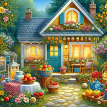 Load image into Gallery viewer, Flowers And Fruits House Front Yard 40*40CM (canvas) Full Round Drill Diamond Painting
