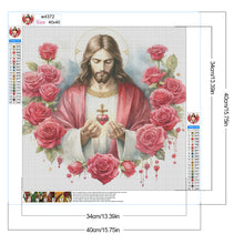 Load image into Gallery viewer, Love Red Rose Jesus 40*40CM (canvas) Full Round Drill Diamond Painting
