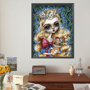 Fox Blonde Girl 40*50CM (canvas) Full Round Drill Diamond Painting