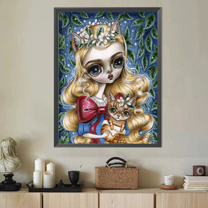 Fox Blonde Girl 40*50CM (canvas) Full Round Drill Diamond Painting