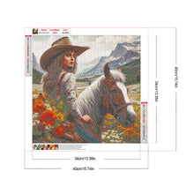 Load image into Gallery viewer, Cowgirl Riding Horse 40*40CM (canvas) Full Round Drill Diamond Painting
