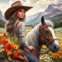 Load image into Gallery viewer, Cowgirl Riding Horse 40*40CM (canvas) Full Round Drill Diamond Painting
