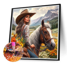 Load image into Gallery viewer, Cowgirl Riding Horse 40*40CM (canvas) Full Round Drill Diamond Painting
