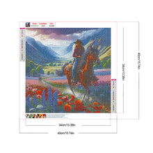 Load image into Gallery viewer, Horseback Riding To See The Sea Of Flowers 40*40CM (canvas) Full Round Drill Diamond Painting
