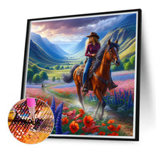 Load image into Gallery viewer, Horseback Riding To See The Sea Of Flowers 40*40CM (canvas) Full Round Drill Diamond Painting
