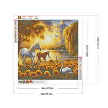 Load image into Gallery viewer, Horse In Sunflower Field 40*40CM (canvas) Full Round Drill Diamond Painting
