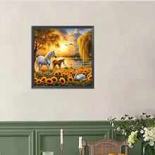 Load image into Gallery viewer, Horse In Sunflower Field 40*40CM (canvas) Full Round Drill Diamond Painting
