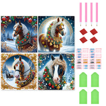 Load image into Gallery viewer, Christmas Horse 40*40CM (canvas) Special Shaped Drill Diamond Painting
