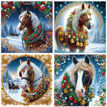 Load image into Gallery viewer, Christmas Horse 40*40CM (canvas) Special Shaped Drill Diamond Painting
