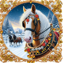 Load image into Gallery viewer, Christmas Horse 40*40CM (canvas) Special Shaped Drill Diamond Painting
