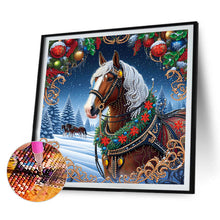 Load image into Gallery viewer, Christmas Horse 40*40CM (canvas) Special Shaped Drill Diamond Painting
