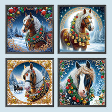 Load image into Gallery viewer, Christmas Horse 40*40CM (canvas) Special Shaped Drill Diamond Painting
