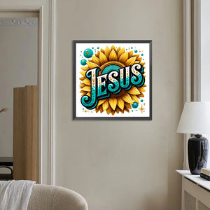 Sunflower Jesus 30*30CM (canvas) Full Round Drill Diamond Painting