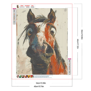 Funny Horse 40*50CM (canvas) Full Round Drill Diamond Painting