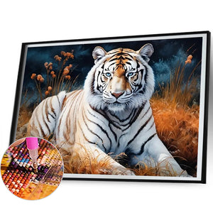 Tiger 50*40CM (canvas) Full Round Drill Diamond Painting