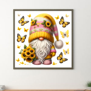 Sunflower Gnome 30*30CM (canvas) Full Round Drill Diamond Painting