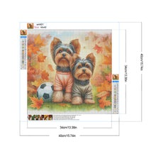 Load image into Gallery viewer, Yorkshire Terrier Dog In Autumn 40*40CM (canvas) Full Round Drill Diamond Painting
