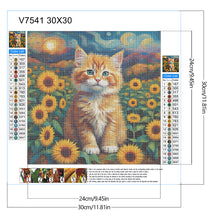 Load image into Gallery viewer, Sunflower Orange Cat 30*30CM (canvas) Full Round Drill Diamond Painting
