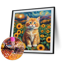 Load image into Gallery viewer, Sunflower Orange Cat 30*30CM (canvas) Full Round Drill Diamond Painting
