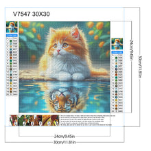 Load image into Gallery viewer, Orange Cat Reflection Tiger 30*30CM (canvas) Full Round Drill Diamond Painting
