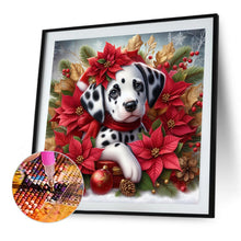 Load image into Gallery viewer, Christmas Poinsettia Dog 40*40CM (canvas) Full AB Square Drill Diamond Painting
