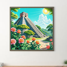 Load image into Gallery viewer, Rose Castillo Pyramid 30*30CM (canvas) Full Round Drill Diamond Painting
