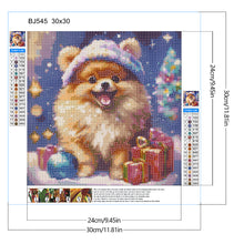 Load image into Gallery viewer, Christmas Pomeranian 30*30CM (canvas) Full Round Drill Diamond Painting
