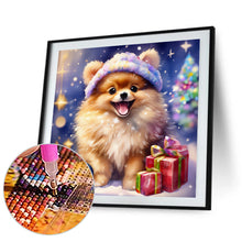 Load image into Gallery viewer, Christmas Pomeranian 30*30CM (canvas) Full Round Drill Diamond Painting
